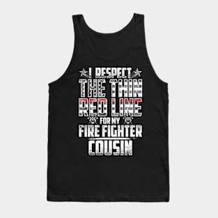 Fire Fighter Cousin Thin Red Line Tank Top